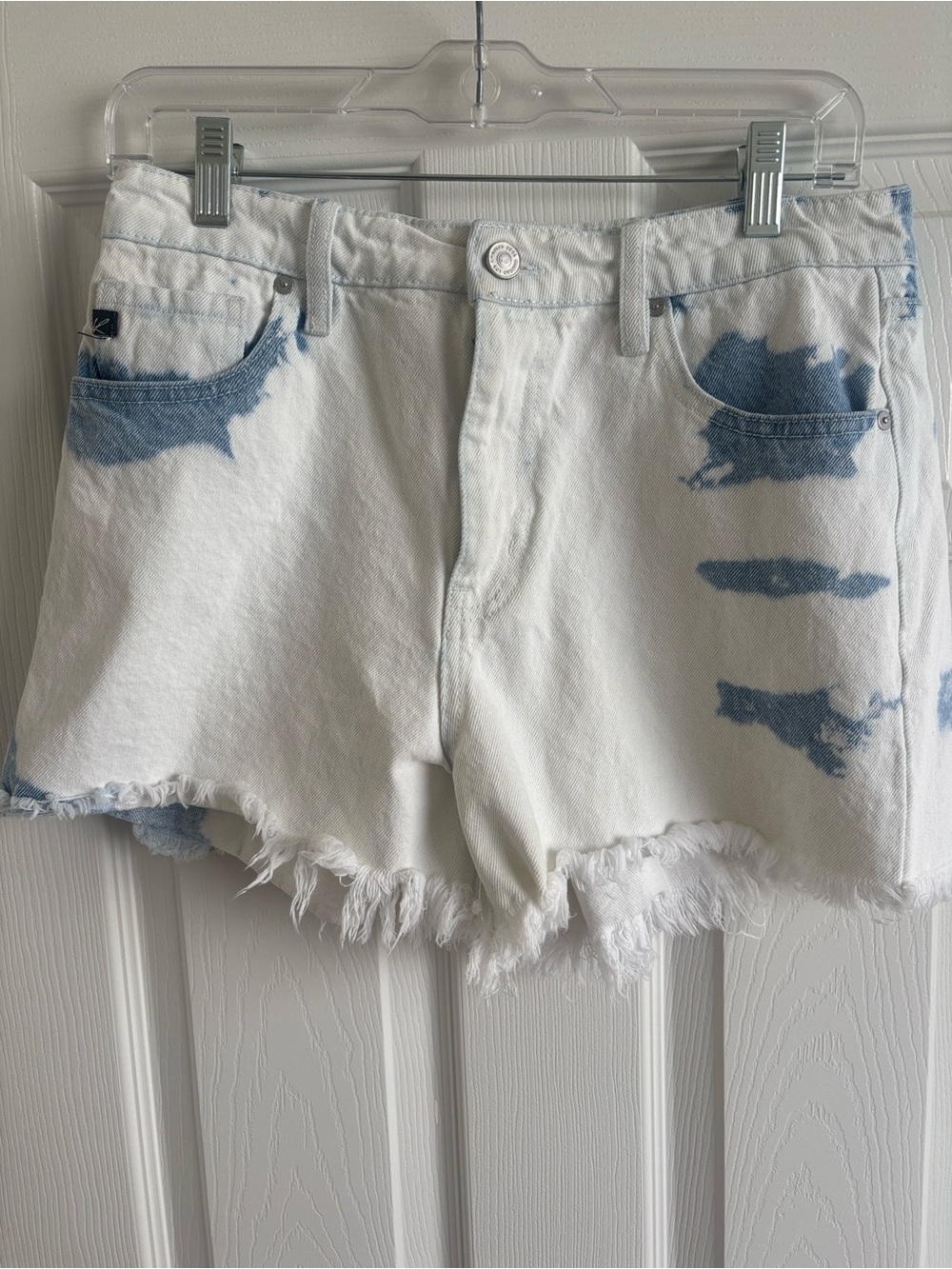 KanCan High Rise Acid Washed Denim Shorts